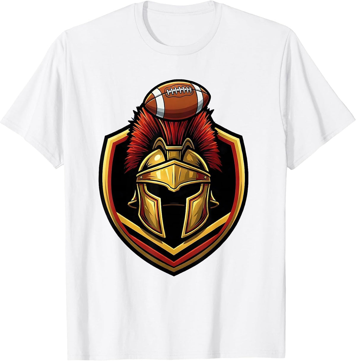Men's Gladiator Rugby Helmet Crest Graphic T-Shirt - White