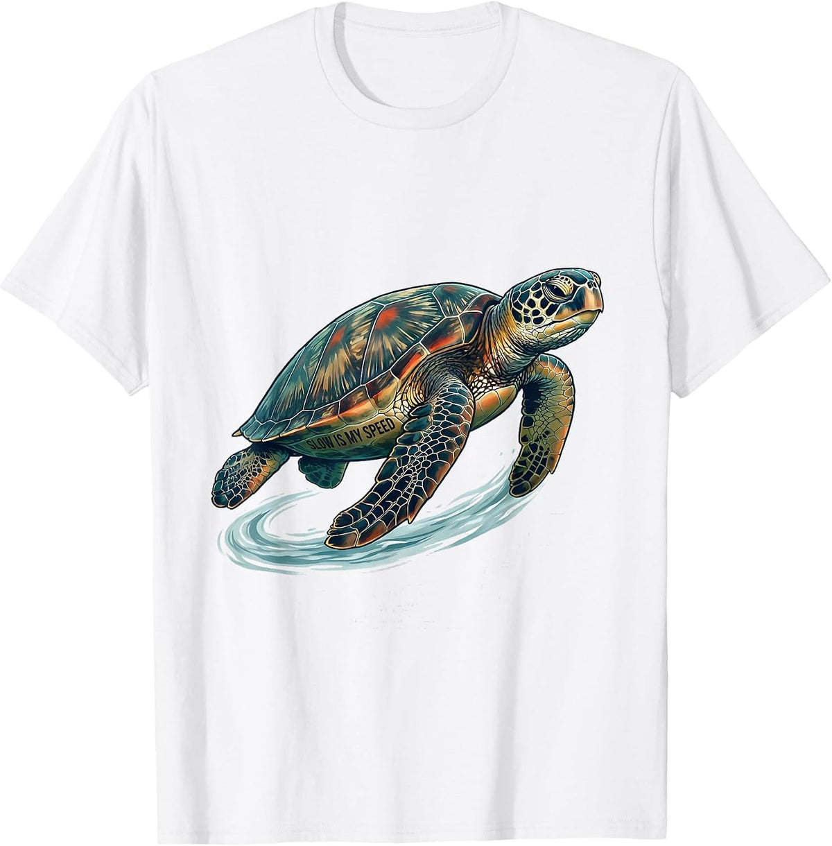 Men's Slow Is My Speed Cute Sea Turtle Ocean Animal Lover T-Shirt - White