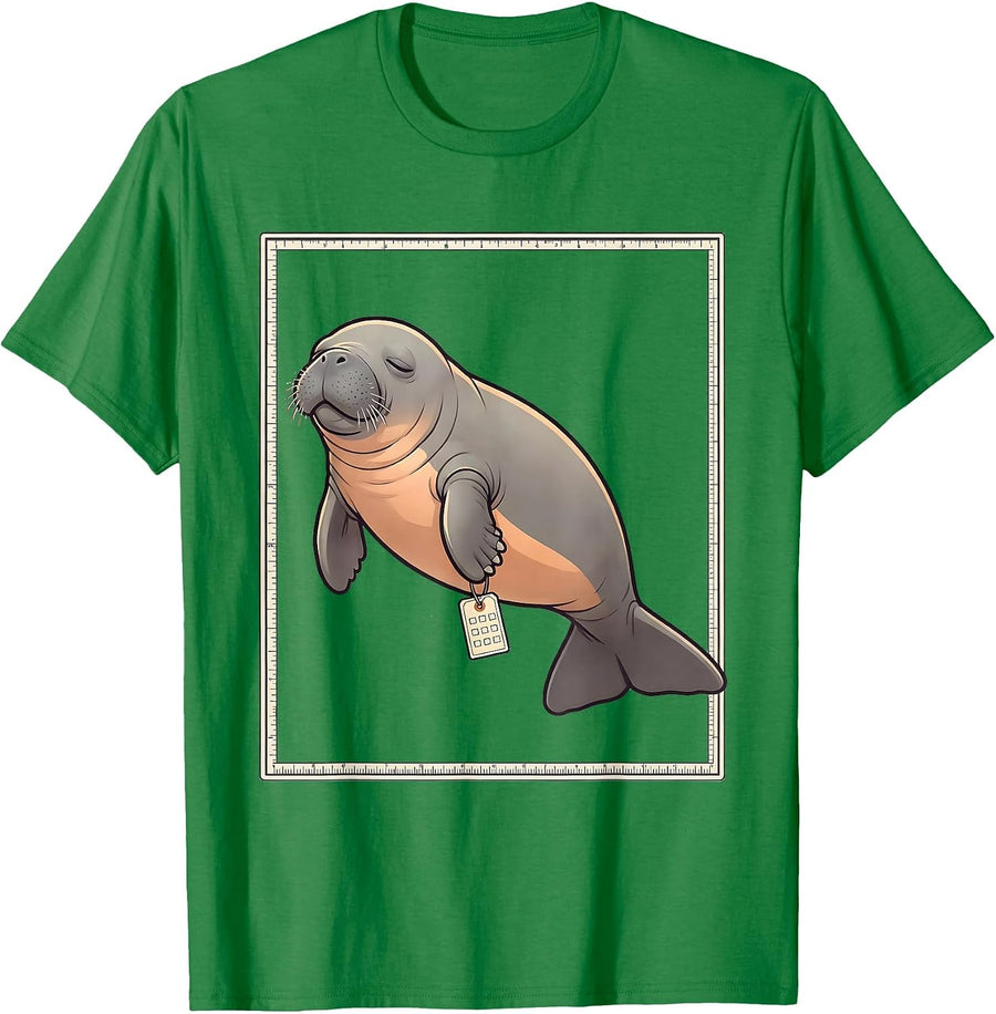 Men's Manatee Cute Kawaii Sea Animal Lover Humor T-Shirt - Kelly Green