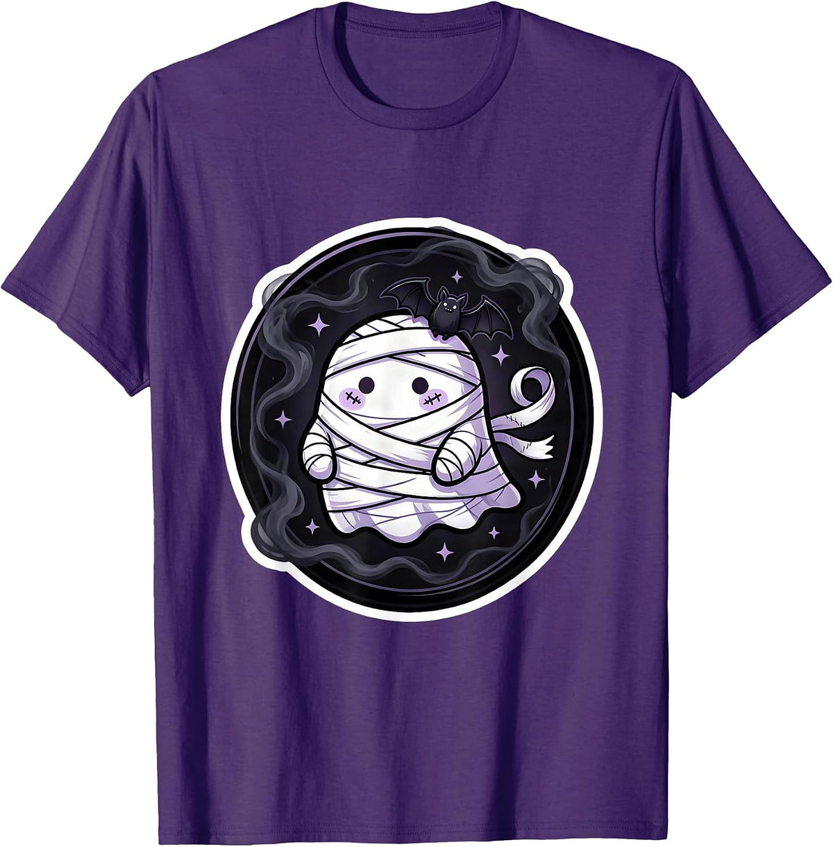 Emo Bandage Unraveling Into Dark Smoke Design T-Shirt - Purple