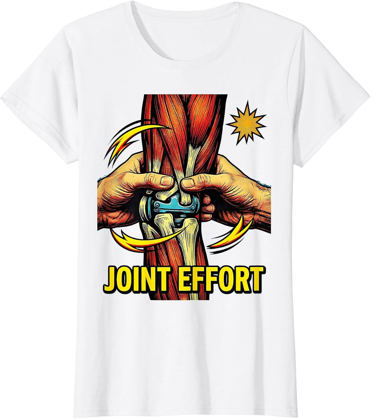 Joint Effort Pop Art Massage Therapist Occupational Humor T-Shirt - White