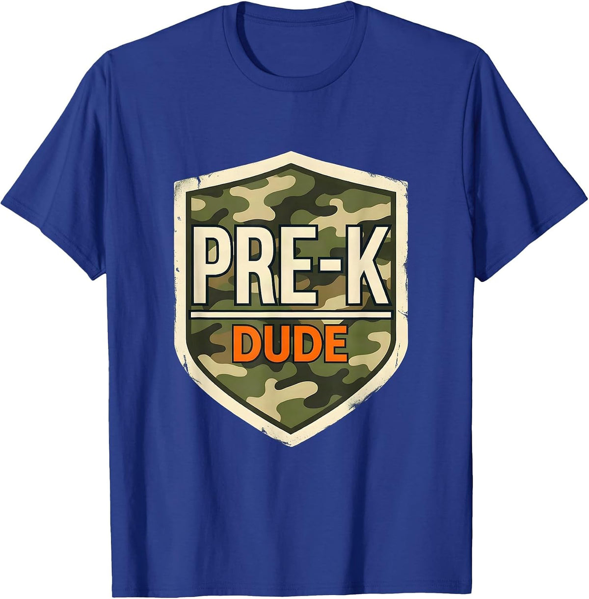 Pre-K Dude Camo Back To School Boys Teachers First Day T-Shirt - Royal Blue