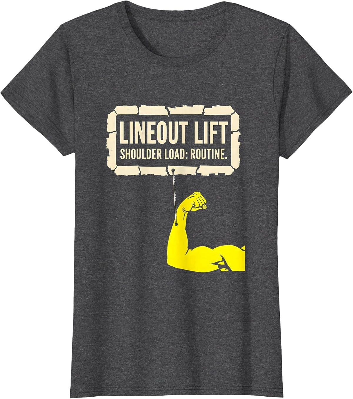 Women's Lineout Lift Shoulder Load Routine Funny Rugby Player Gift T-Shirt - Dark Heather Grey
