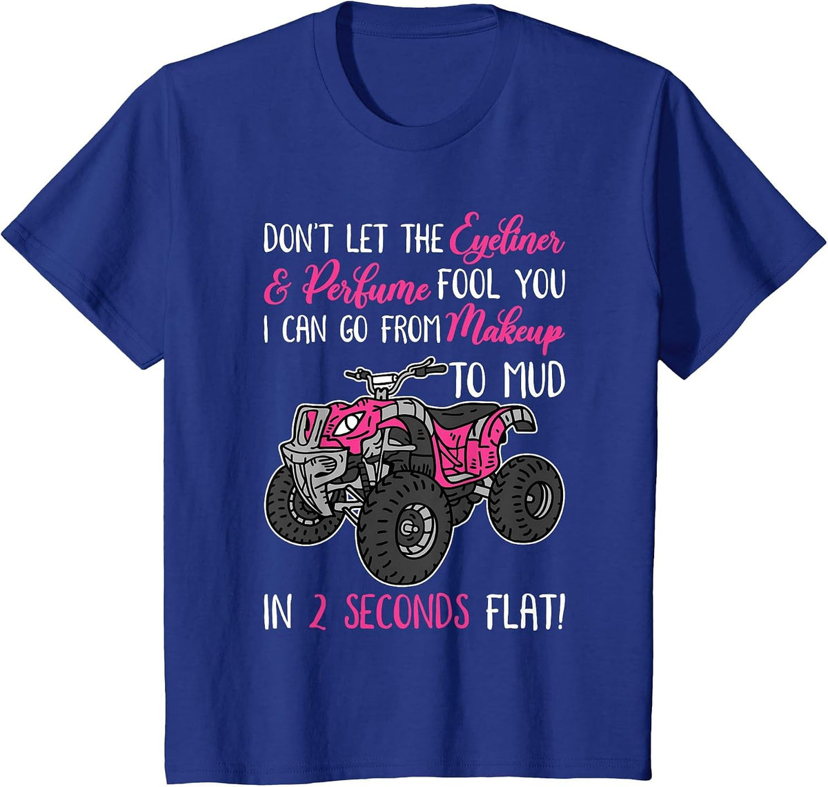 ATV Quad Bike Riding Girl for All-Terrain Four Wheeler T-Shirt - Royal Blue