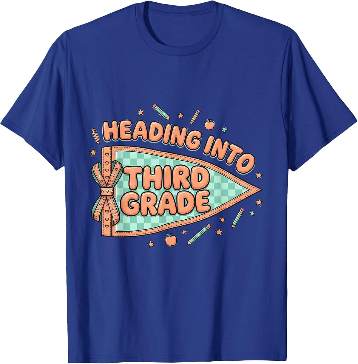 Heading Into Third Grade Girls Back To School Third Grade T-Shirt - Royal Blue