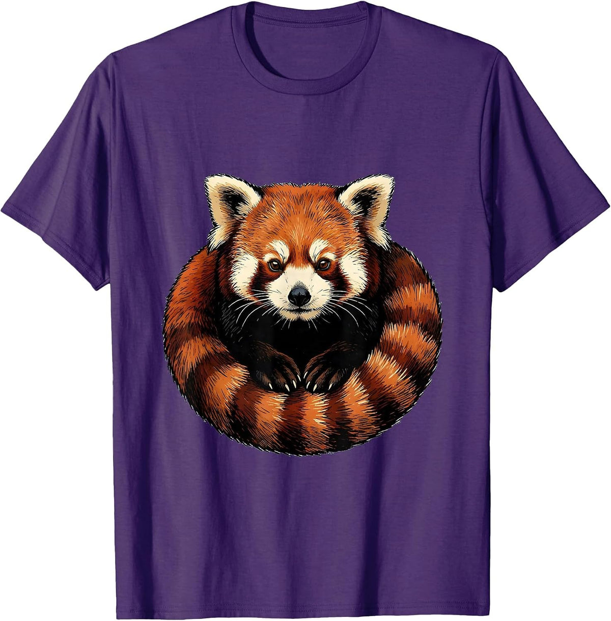 Men's Red Panda Bust Cute Animal Lover Novelty Gift T-Shirt - Purple