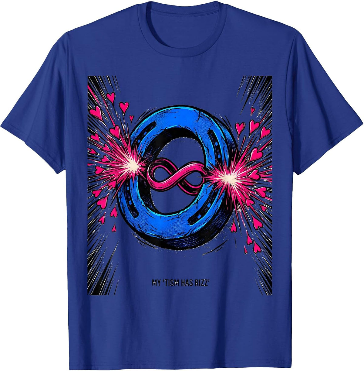Men's My 'Tism Has Rizz Comic Book Neurodiversity Meme Humor T-Shirt - Royal Blue