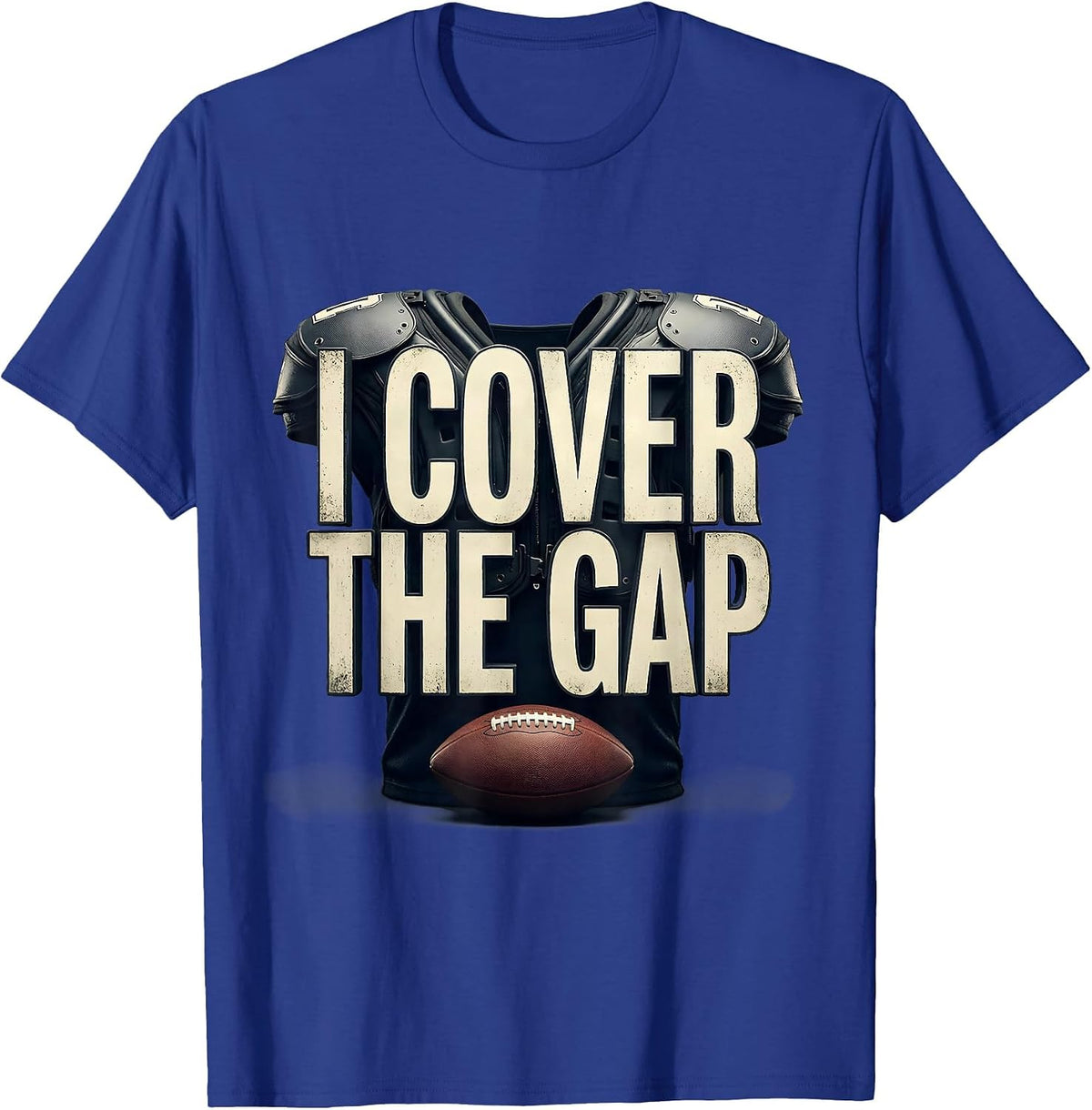 Men's I Cover The Gap Funny Football Lineman Humor T-Shirt - Royal Blue