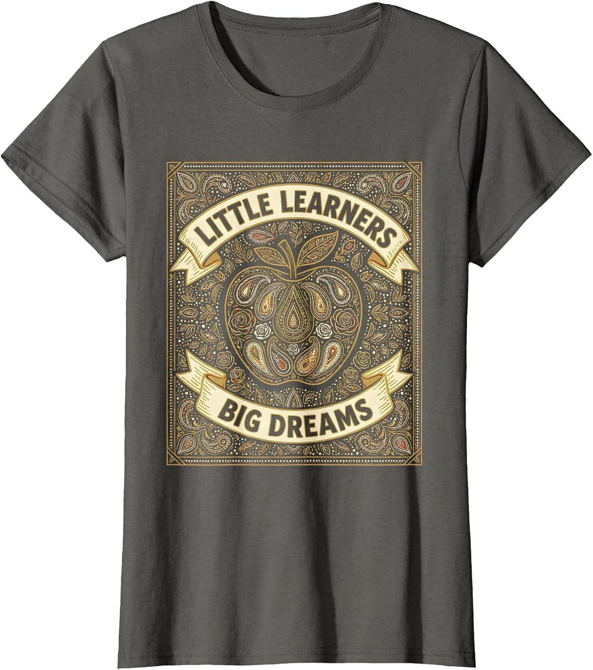 Women's Little Learners Big Dreams Preschool Teacher T-Shirt - Asphalt Grey