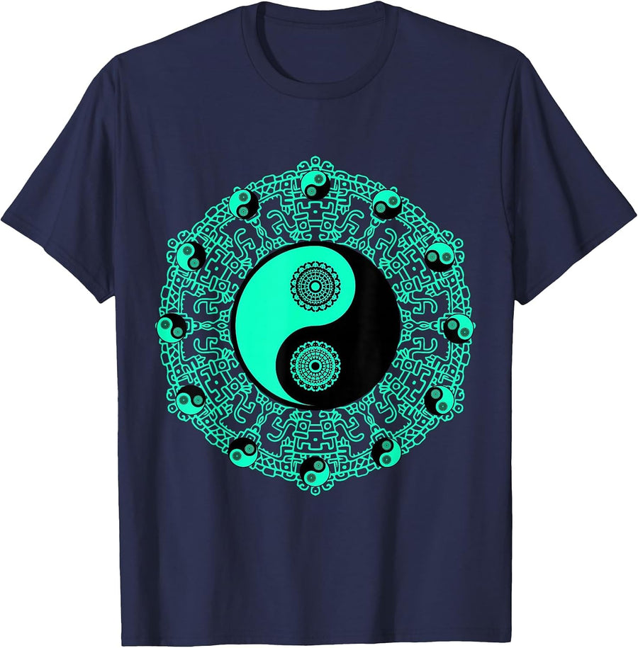 Yin Yang T-Shirt - Navy Blue