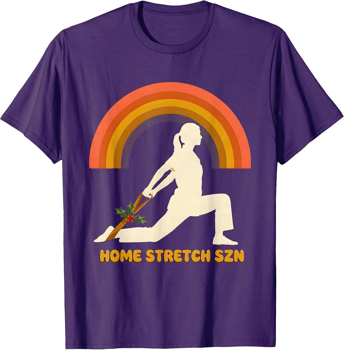 Home Stretch Szn Retro Physical Therapy Christmas T-Shirt - Purple