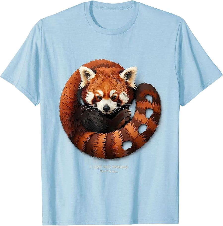 Men's I Love Red Pandas That's All Cute Animal Lover Gift T-Shirt - Baby Blue