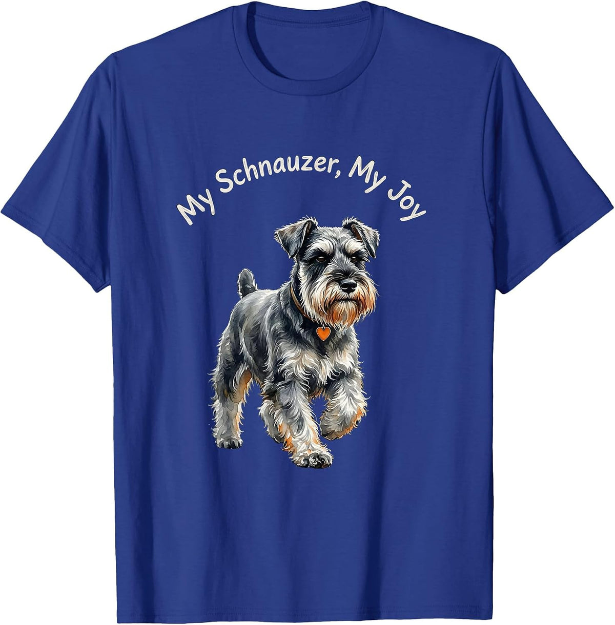 Men's My Schnauzer My Joy Watercolor Miniature Schnauzer Lover T-Shirt - Royal Blue