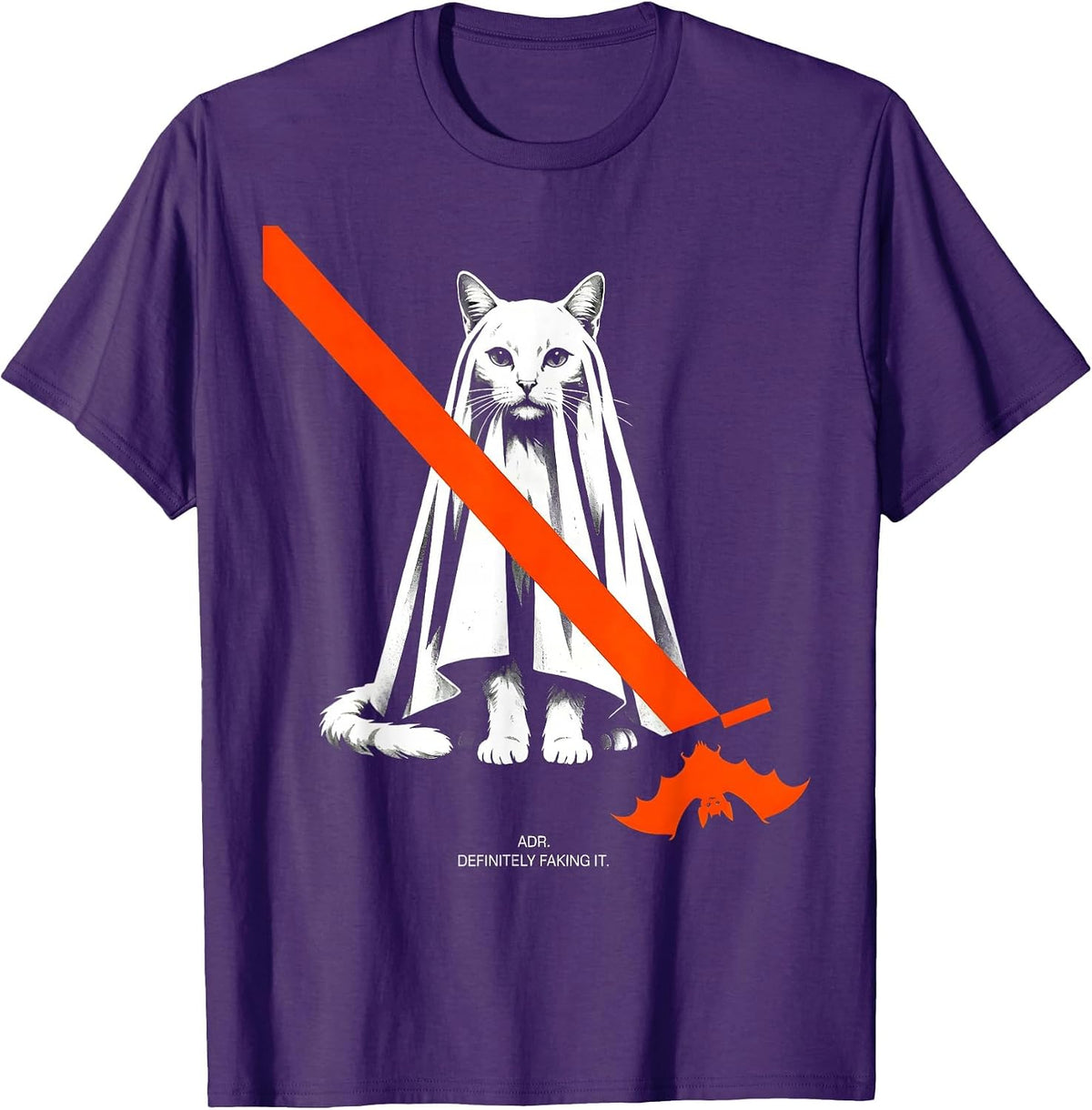 ADR Definitely Faking It Funny Vet Tech Halloween Workplace T-Shirt - Purple