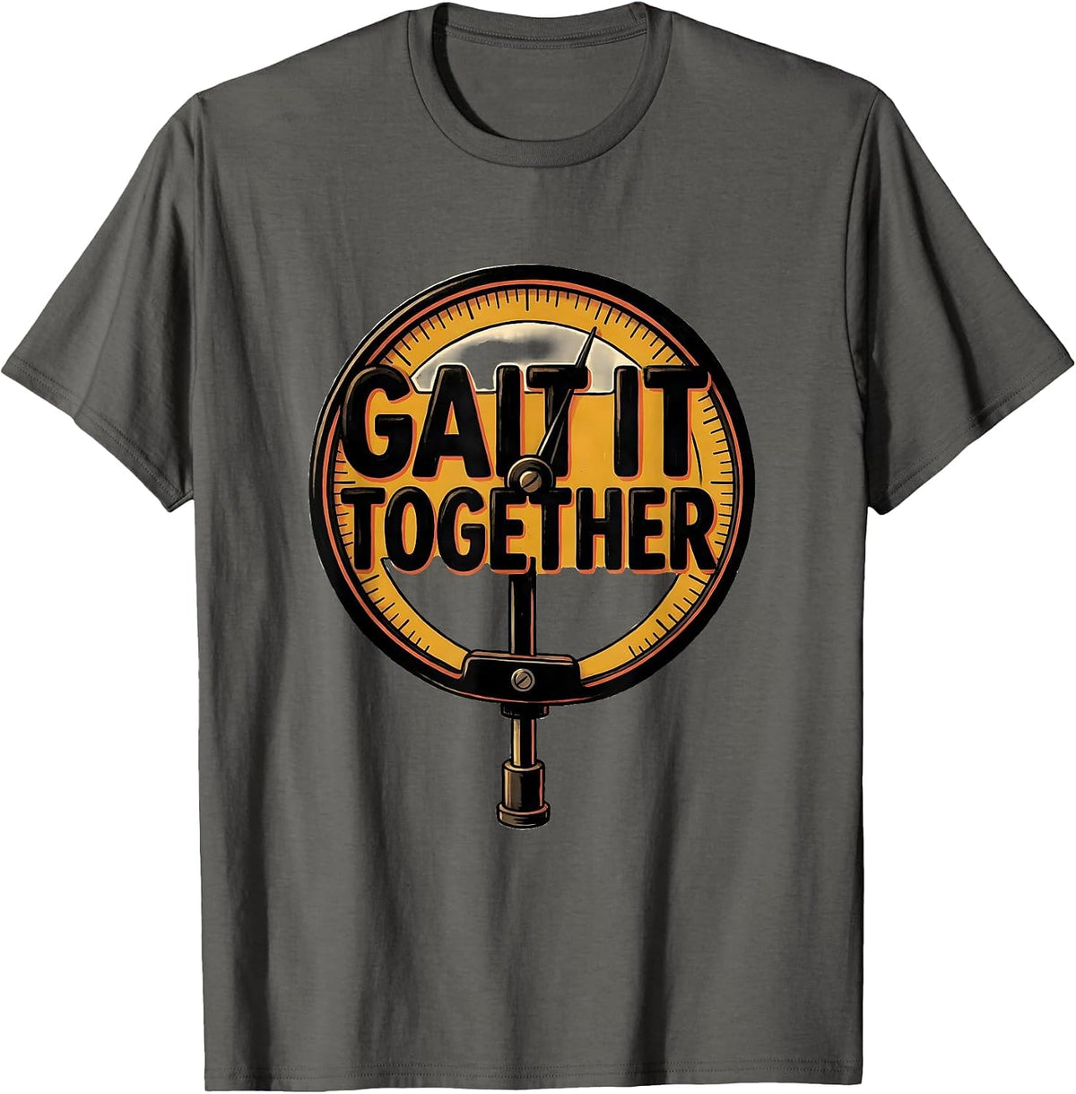 Men's Gait It Together Funny Physical Therapist OT Pun Humor T-Shirt - Asphalt Grey