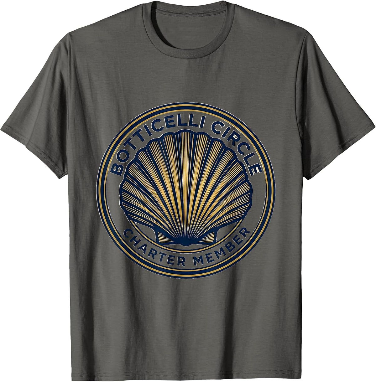 Men's Botticelli Circle Charter Member Art History Enthusiast Gift T-Shirt - Asphalt Grey