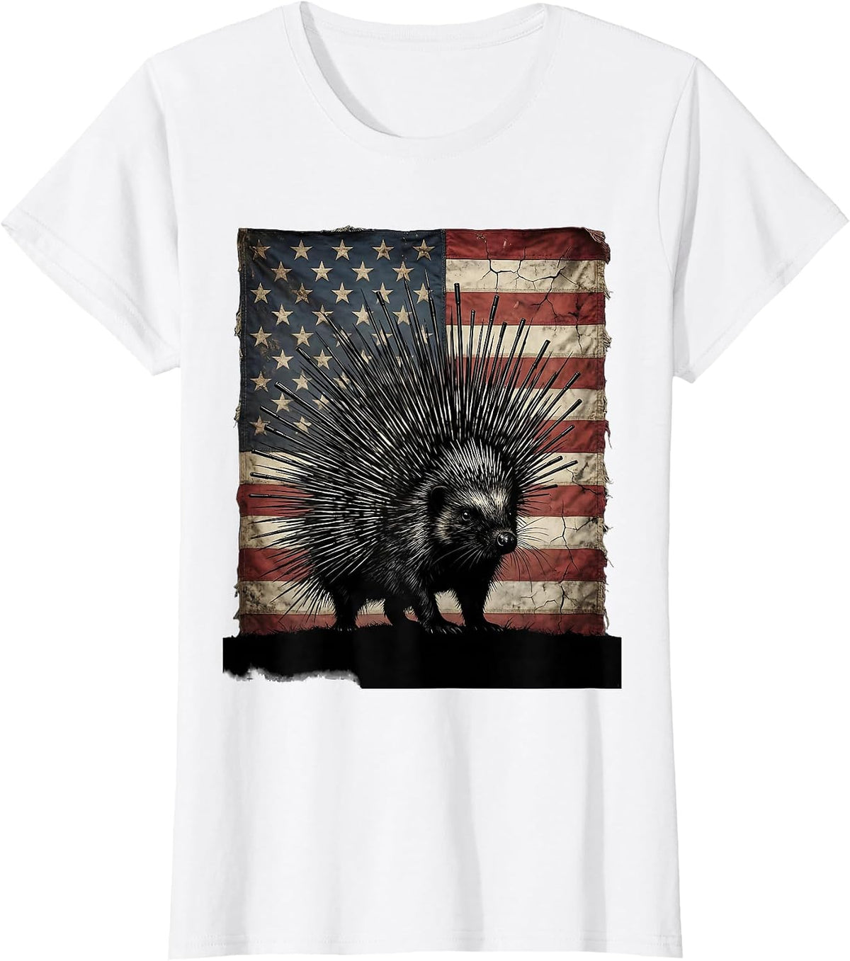 2nd Amendment Porcupine Rifle Quills Graphic T-Shirt - White