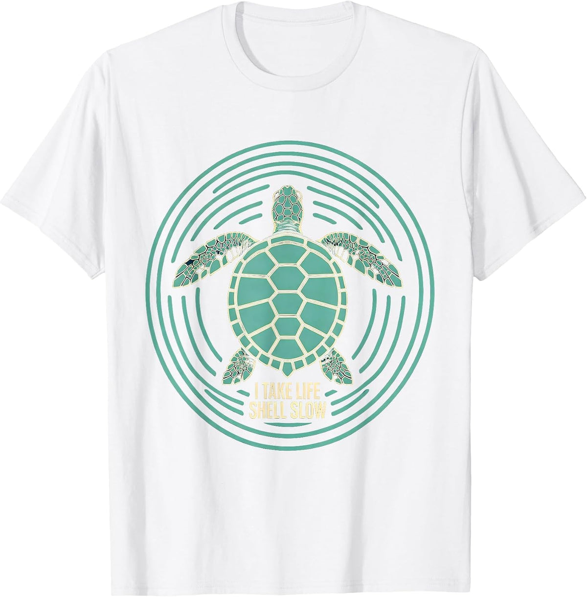 Men's I Take Life Shell Slow Funny Sea Turtle Ocean Animal Lover T-Shirt - White