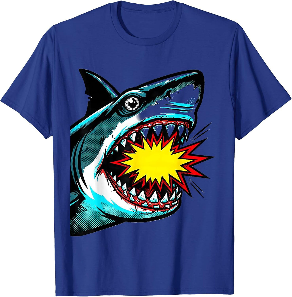 Shark Jaw Pop Art Halloween Costume T-Shirt - Royal Blue
