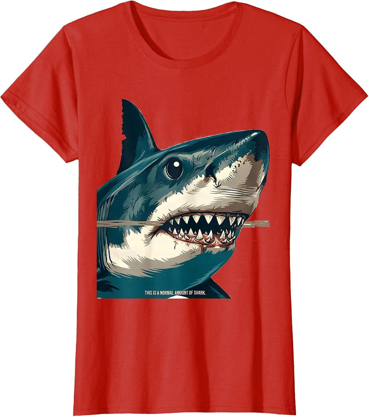 Women's This Is A Normal Amount Of Shark Funny Shark Lover Ocean T-Shirt - Red