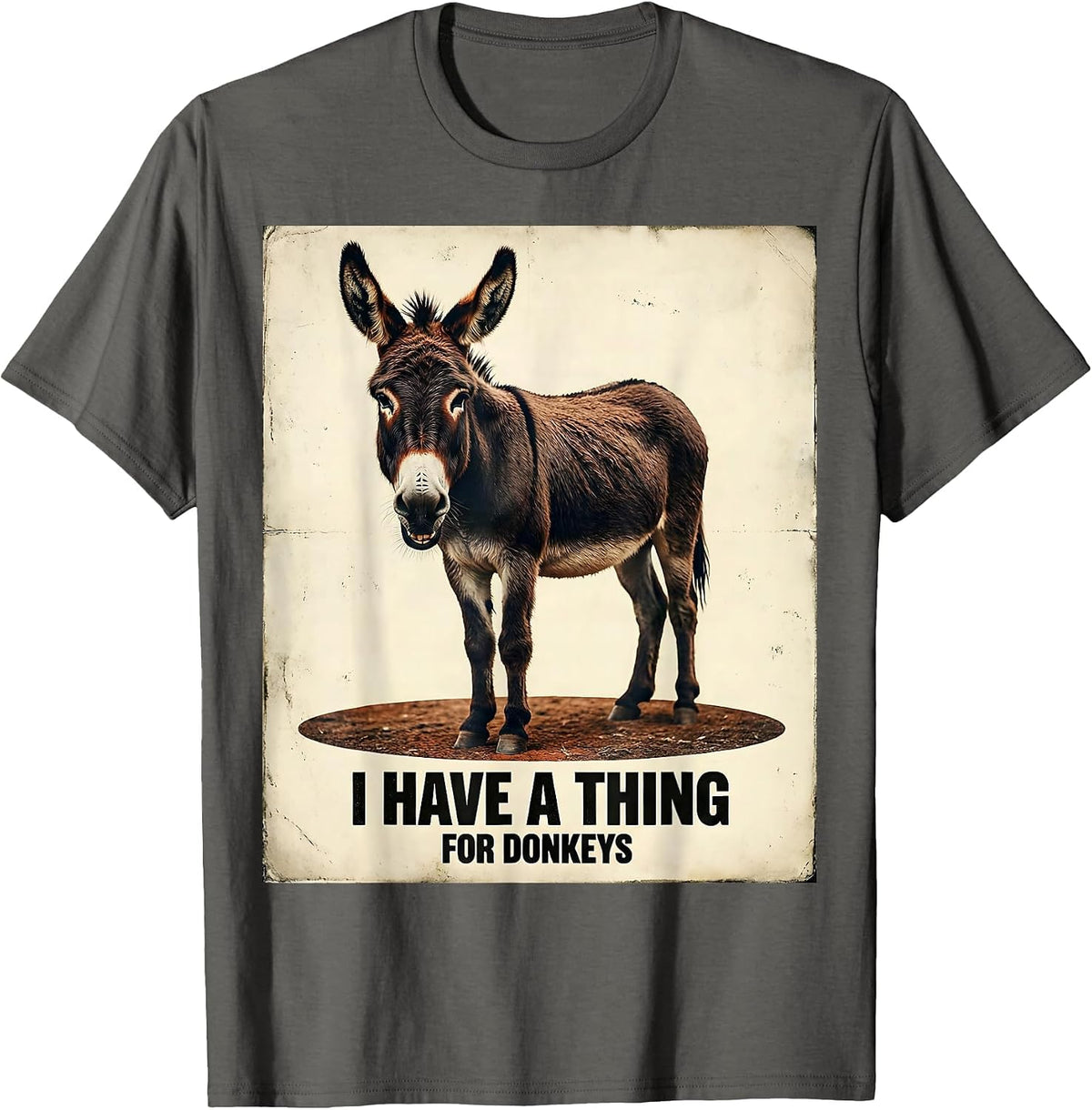 Men's I Have A Thing For Donkeys Funny Vintage Animal Lover Gift T-Shirt - Asphalt Grey