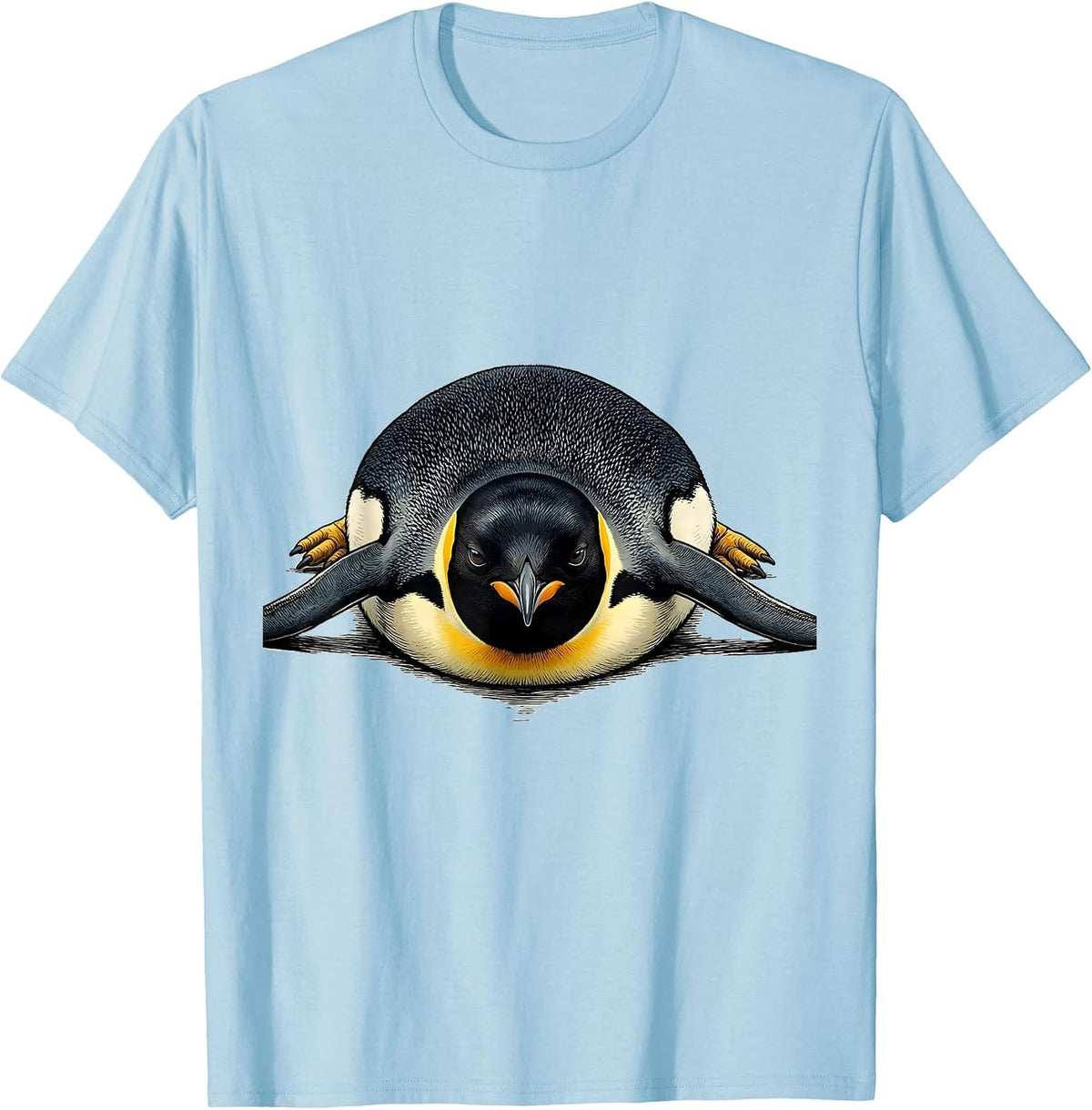 Men's Penguin Belly Animal Lover Halloween Costume T-Shirt - Baby Blue