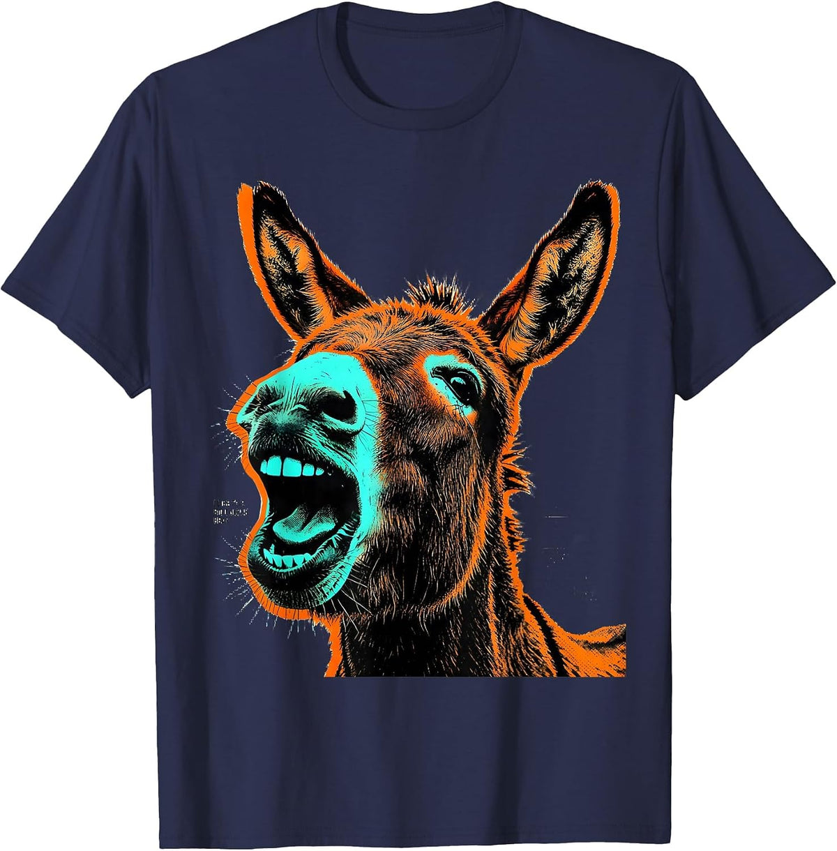 Men's I Like This Ridiculous Bray Funny Donkey Face Costume Meme T-Shirt - Navy Blue