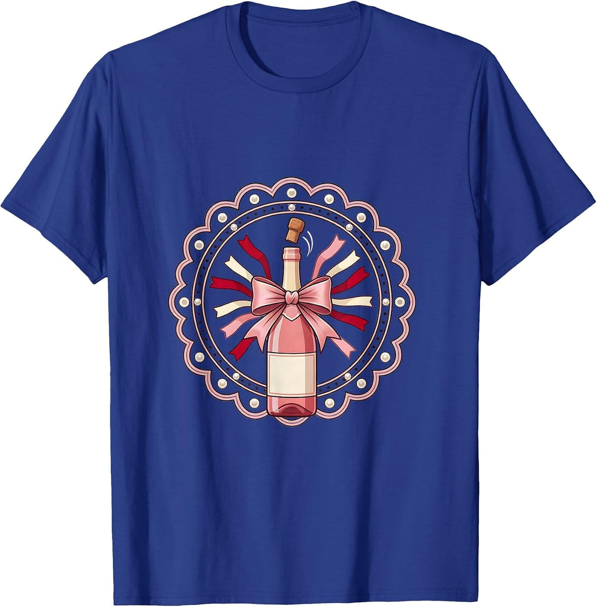 Men's Birthday Champagne Pop Confetti Celebration Graphic T-Shirt - Royal Blue