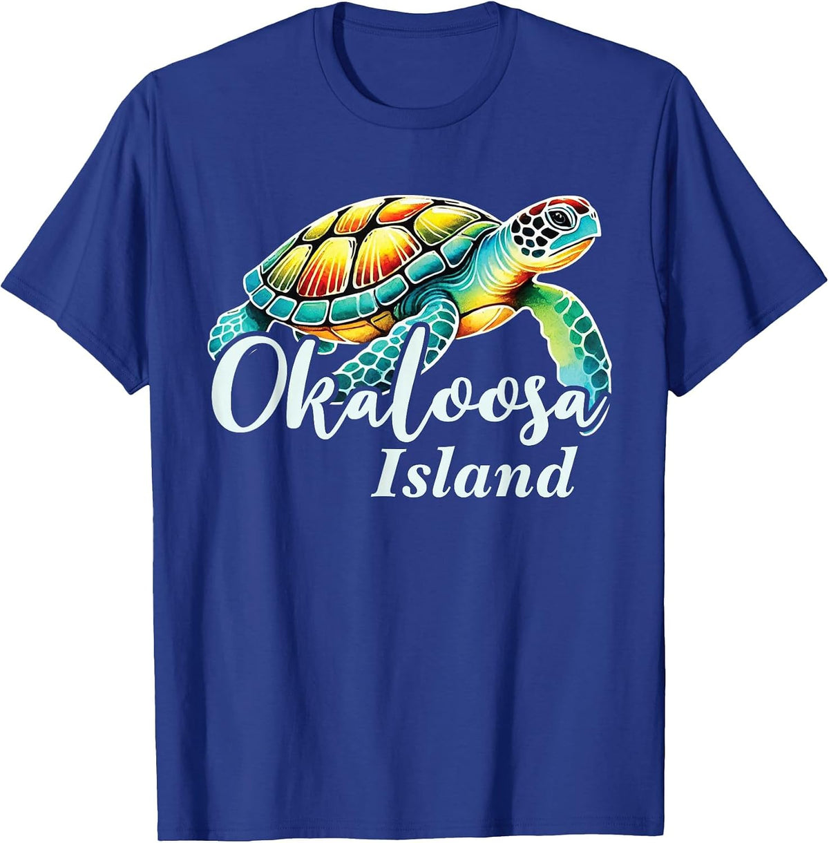Okaloosa Island Sea Turtle, Okaloosa Island T-Shirt - Royal Blue