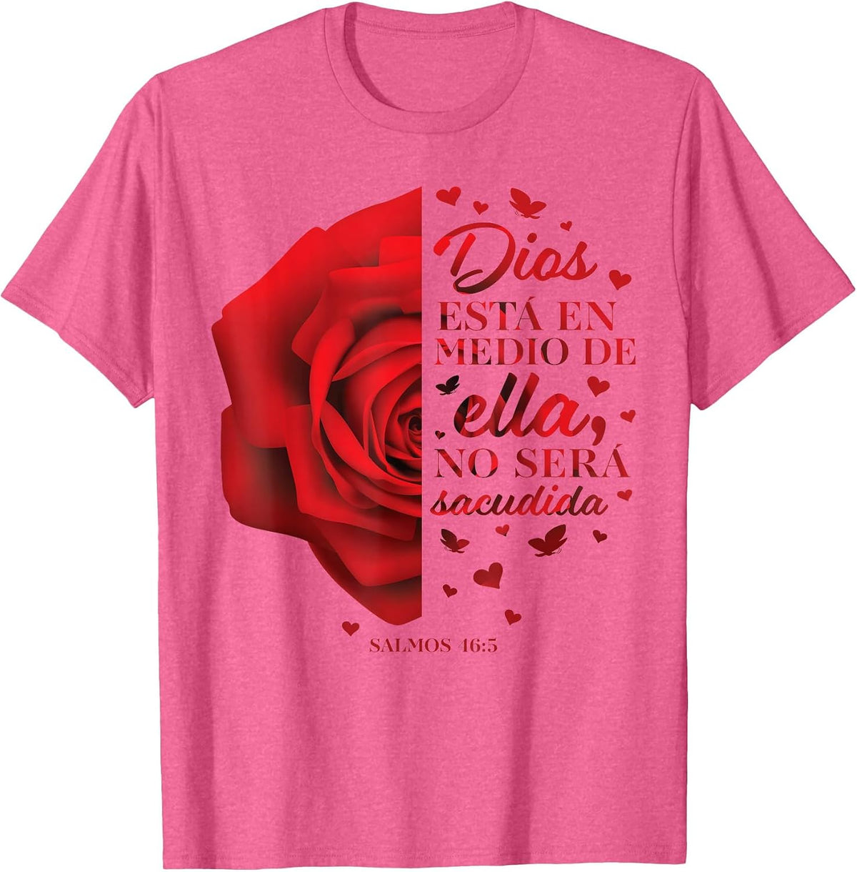Cute Christian Shirts Women Mom Her Kids Spanish Bible Verse T-Shirt - Pink Heather