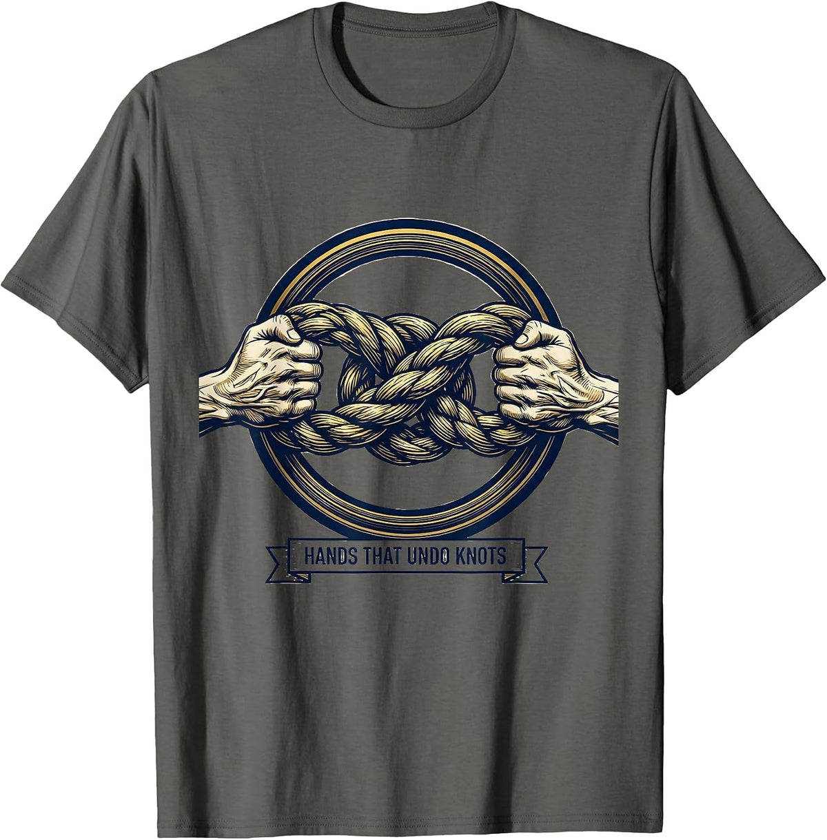Hands That Undo Knots Funny Massage Therapist Occupational T-Shirt - Asphalt Grey
