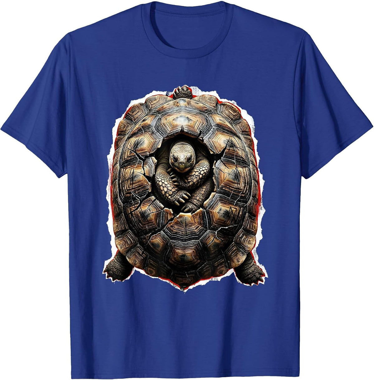 We Do Not Care Club Tortoise Napping in Shell T-Shirt - Royal Blue