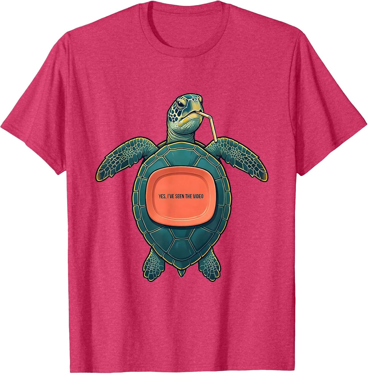 Yes, I've Seen The Video Funny Sea Turtle Ocean Animal Lover T-Shirt - Red Heather