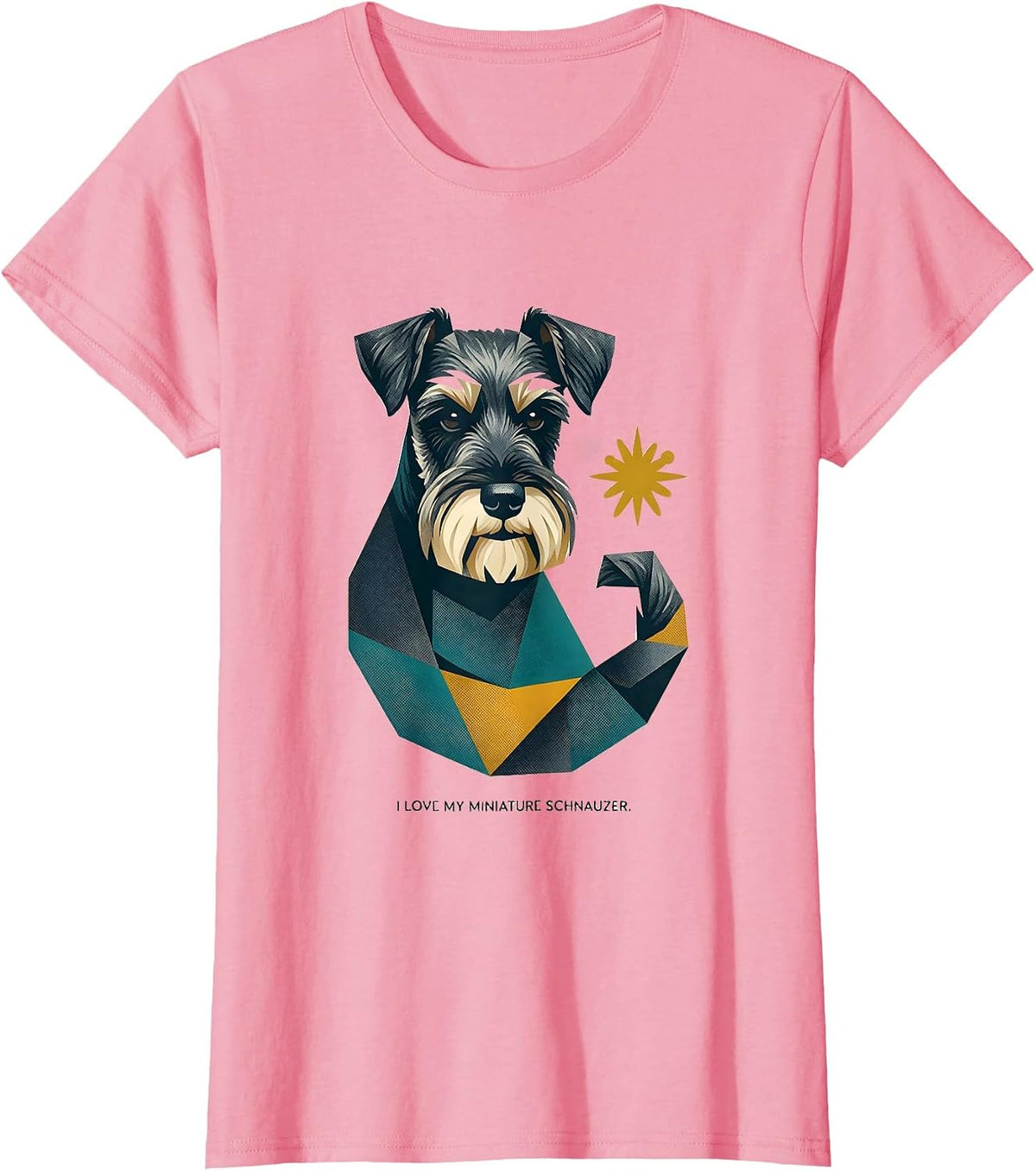 Women's I Love My Miniature Schnauzer Funny Dog Owner Pet Lover Gift T-Shirt - Pink