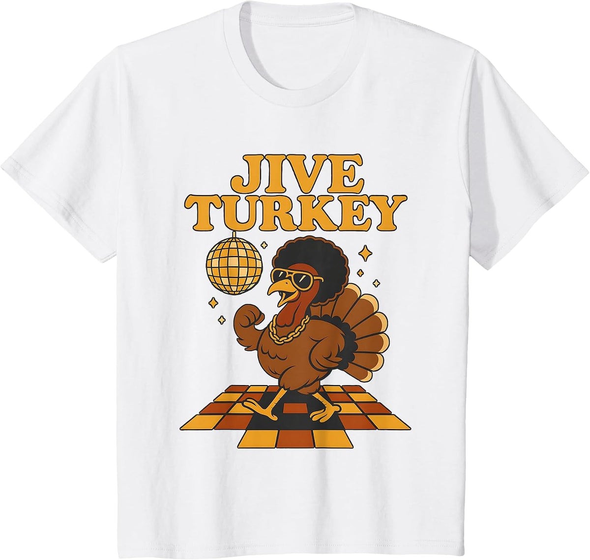 Jive Turkey Funny Thanksgiving T-Shirt - White