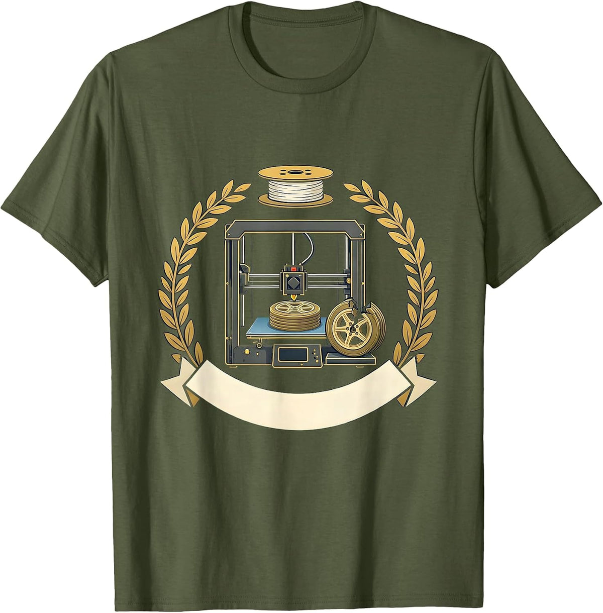 Sealed Printer Badge Funny 3D Printing Hobbyist Gift T-Shirt - Olive Green