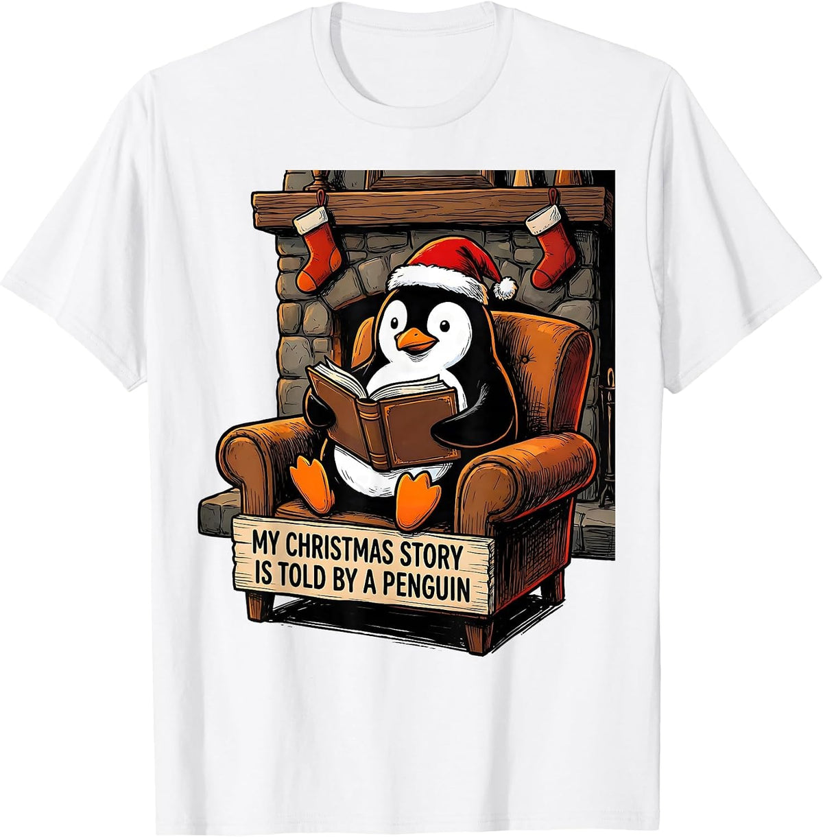 Men's My Christmas Story Is Told By A Penguin Penguin Lover T-Shirt - White