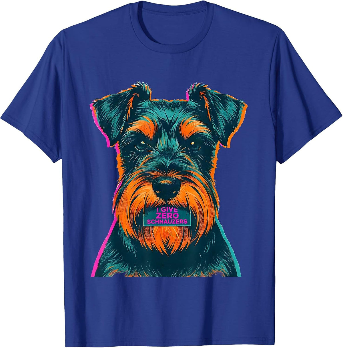 I Give Zero Schnauzers Funny Miniature Schnauzer Lover T-Shirt - Royal Blue