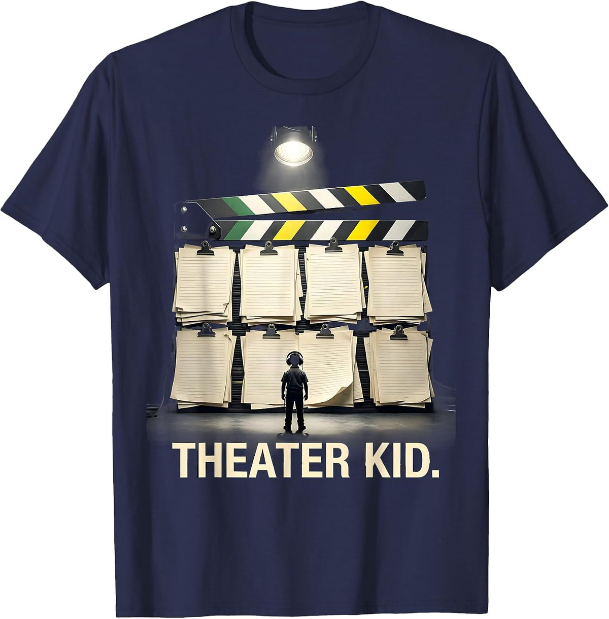Backstage Callboard Theater Kid Drama Club Humor T-Shirt - Navy Blue
