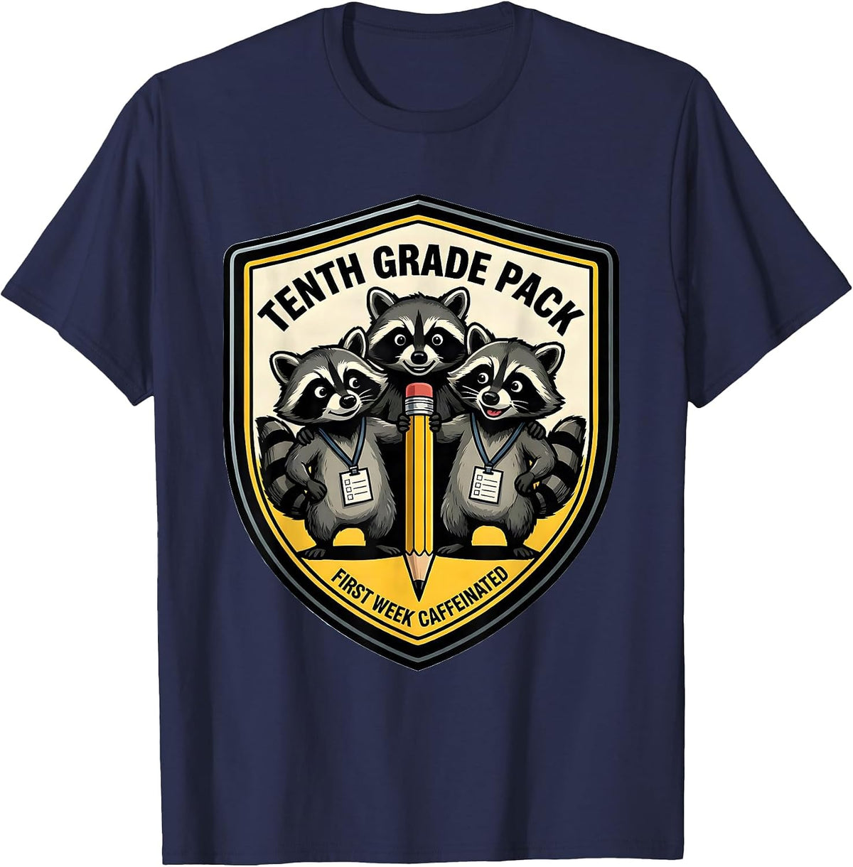 Men's Tenth Grade Pack — First Week Caffeinated Teacher T-Shirt - Navy Blue