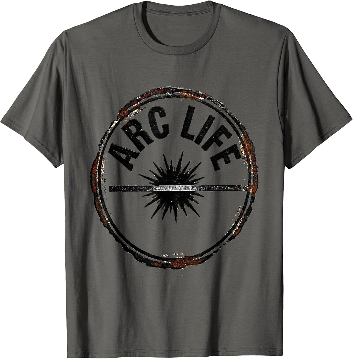 Men's Arc Life Rubber Stamp Welder Blue Collar Tradesperson Pride T-Shirt - Asphalt Grey