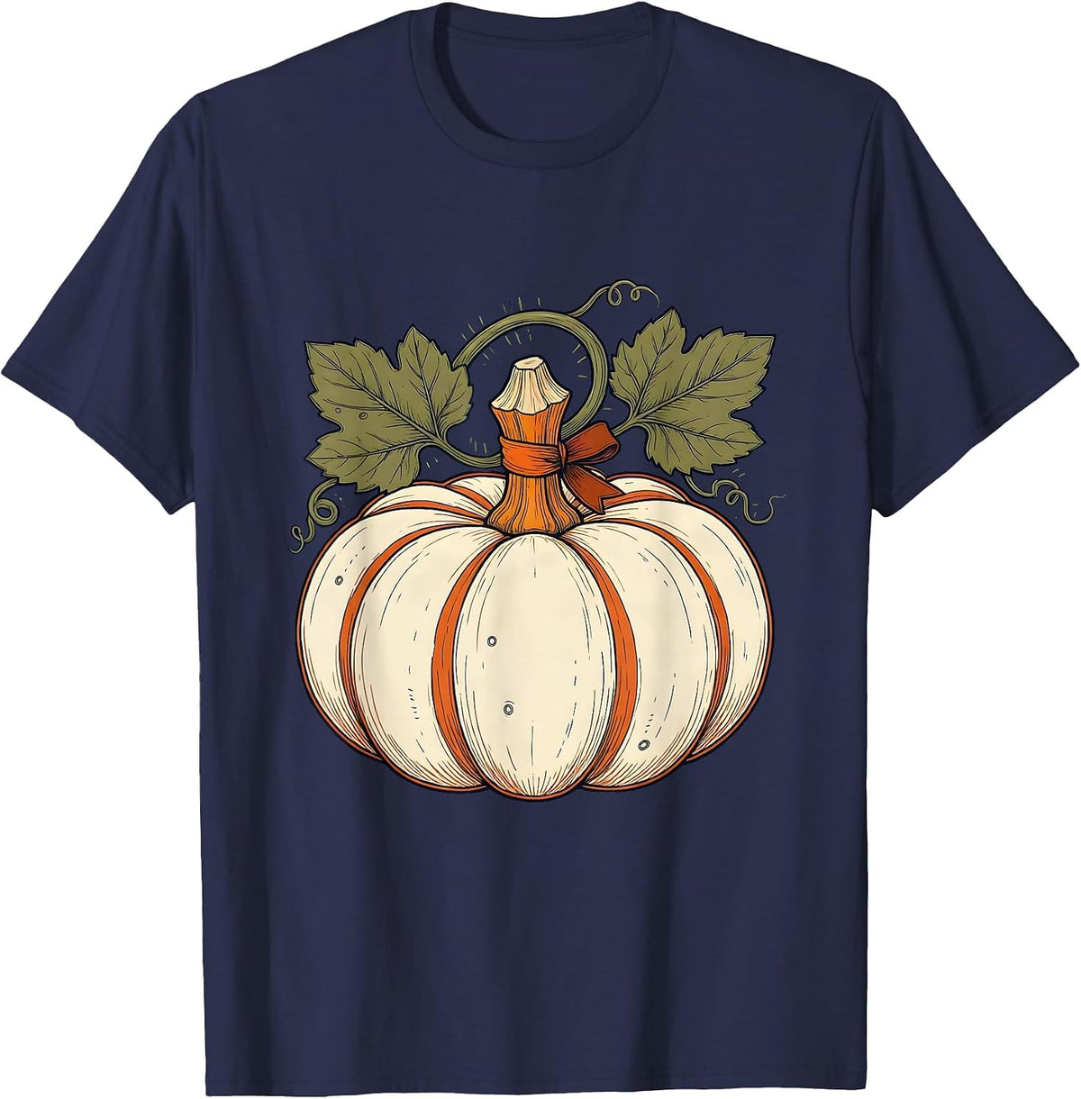 Men's Harvest Squash Retro Autumn Lover Fall Gift T-Shirt - Navy Blue