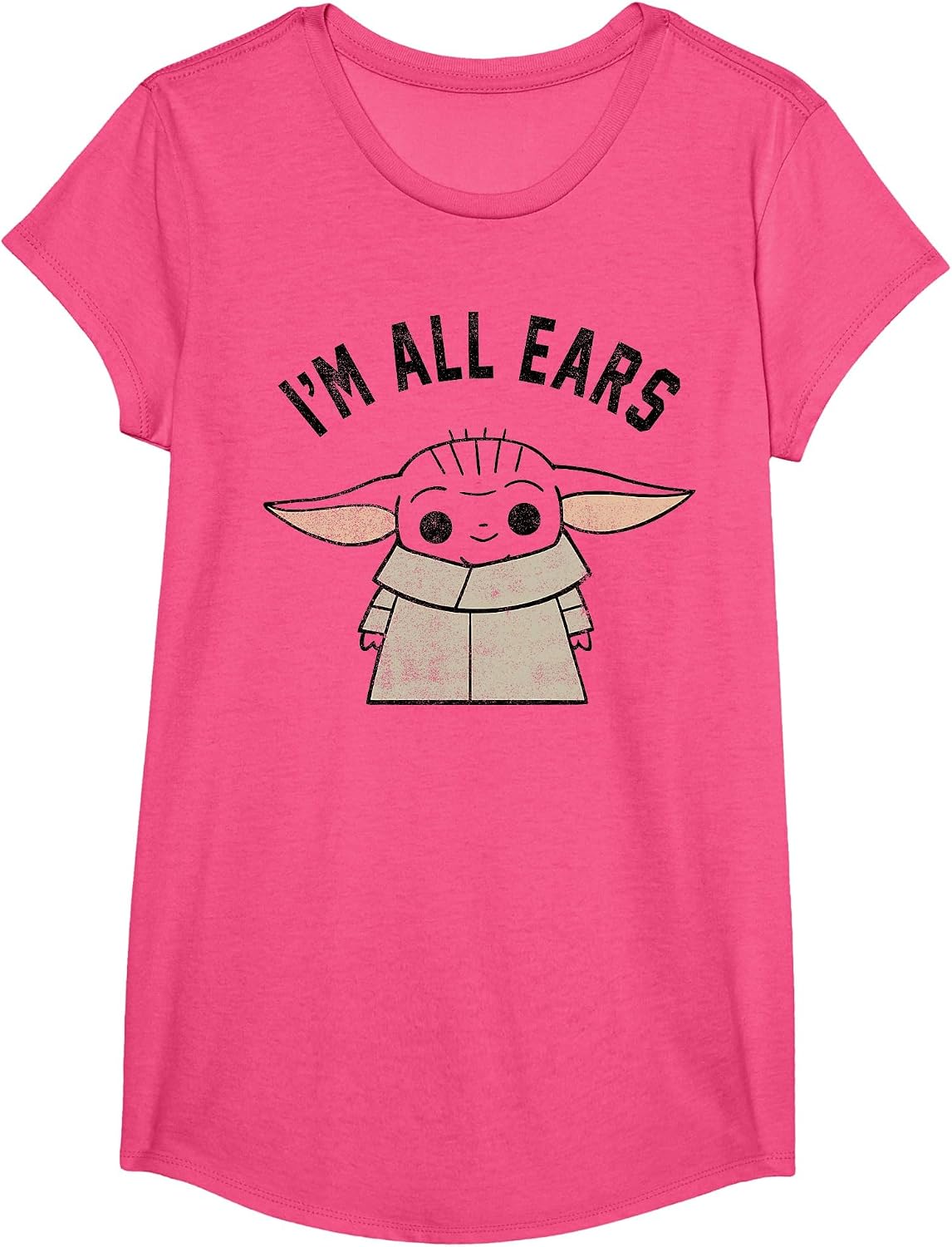 Star Wars The Mandalorian The Child I'm All Ears Outline T-Shirt - Girls Pink Heather