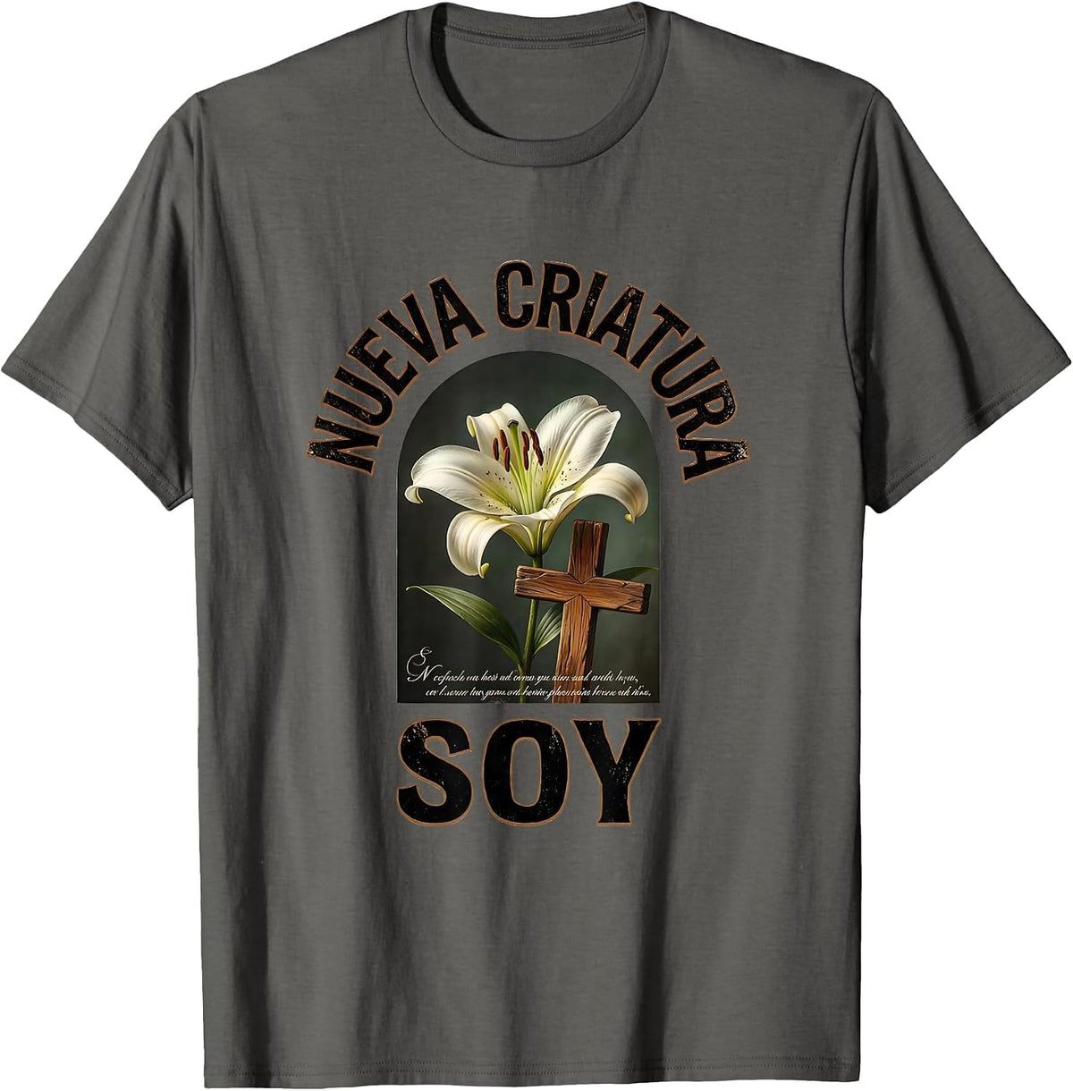 Nueva Criatura Soy Vintage Christian Spanish Bible Verse T-Shirt - Asphalt Grey