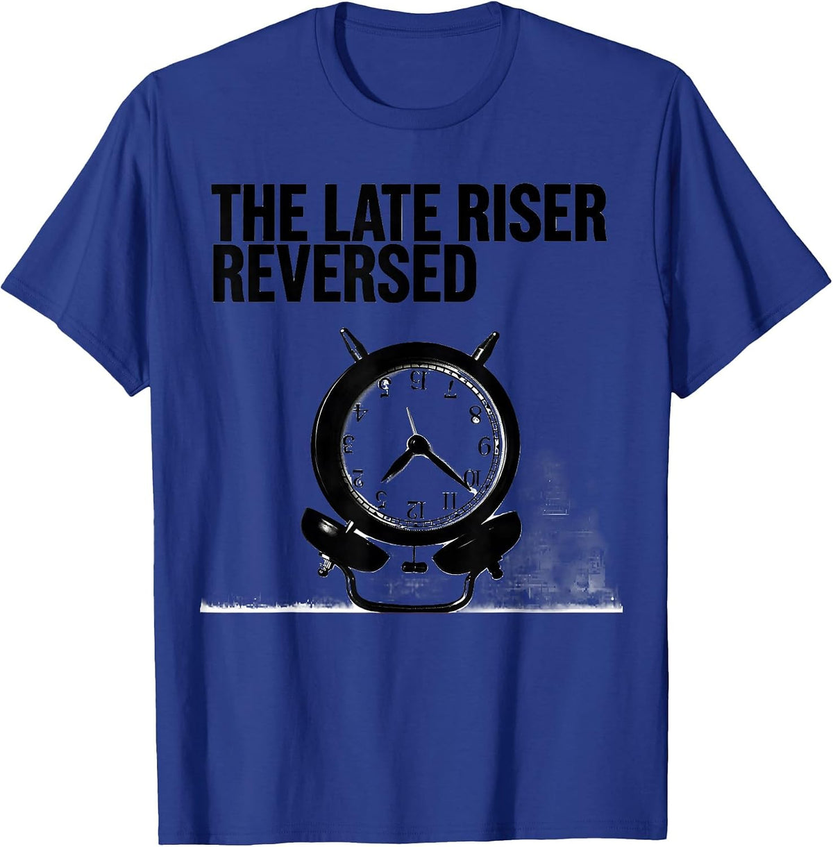 Men's The Late Riser Reversed Brutalist Tarot Card Gift Gothic T-Shirt - Royal Blue