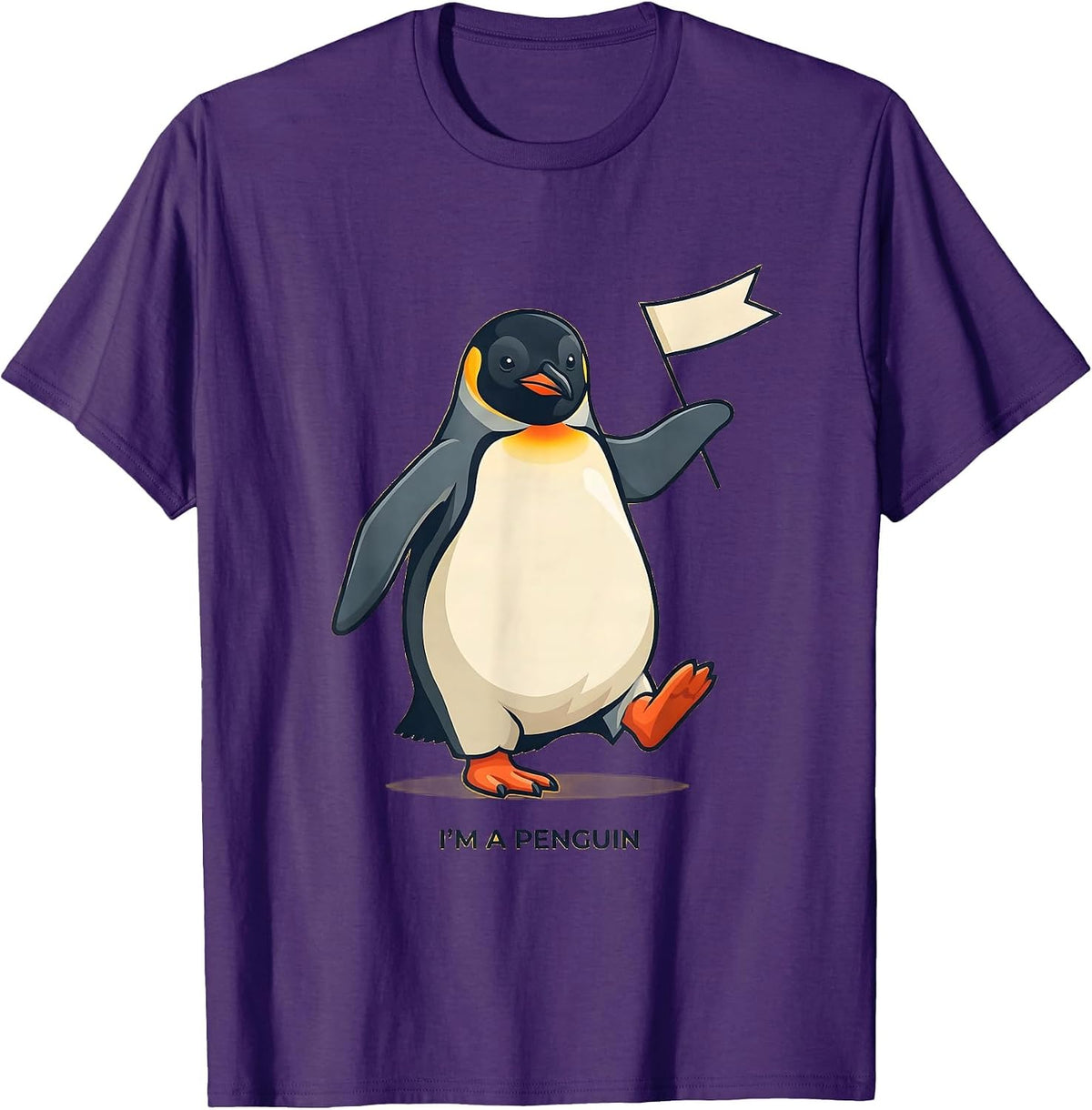 I'm a Penguin Funny Penguin Lover Novelty Costume Party T-Shirt - Purple