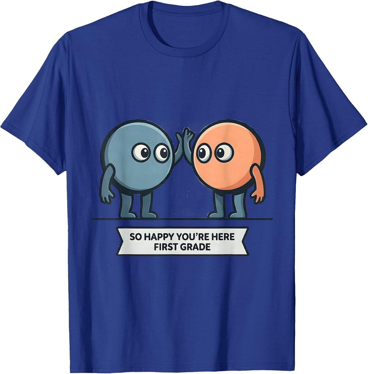 So Happy You're Here First Grade Pastel Back To School T-Shirt - Royal Blue