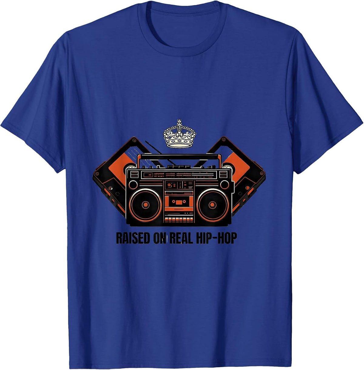 Raised On Real Hip-Hop Vintage Retro OG Rap Music Lover T-Shirt - Royal Blue