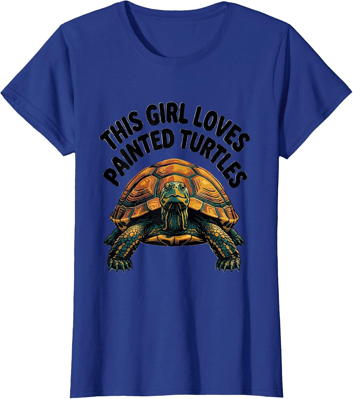 Women's This Girl Loves Painted Turtles Funny Turtle Lover Reptile T-Shirt - Royal Blue