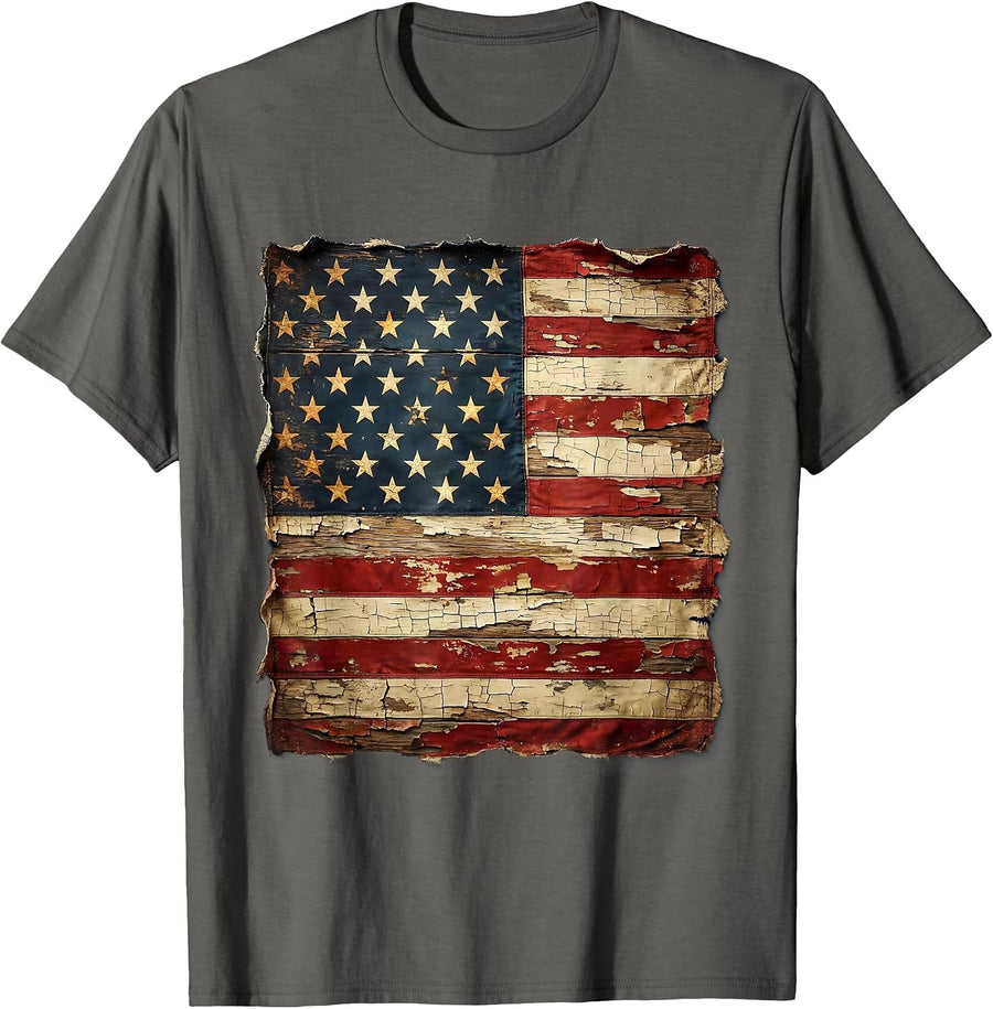 Bald Eagle Lightning Bolt American Pride Graphic T-Shirt - Asphalt Grey